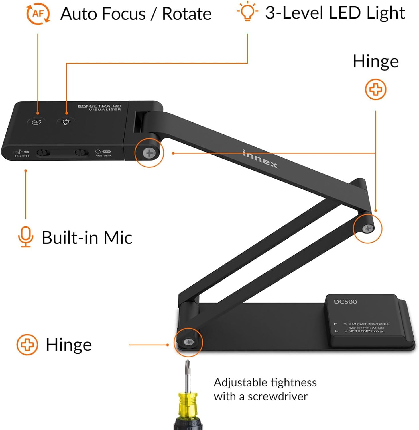 Innex DC500 Foldable Document Camera – Innex | Fun Technology