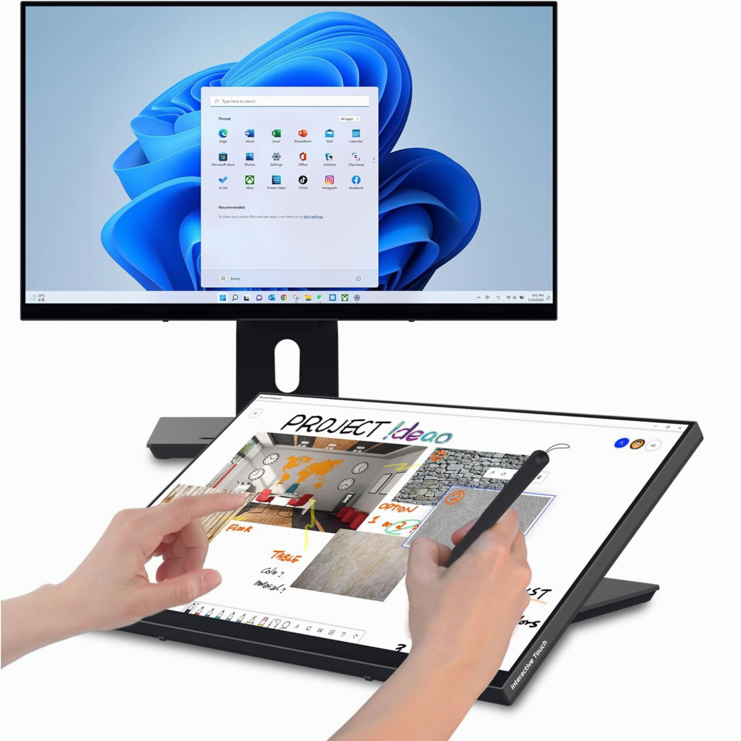 Ideao Hub 24" QHD Desktop Touchscreen Monitor with Ideao Pen